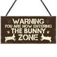 Bunny Zone Rabbit Lover Gift Ideas Door Hutch Funny Pet Sign