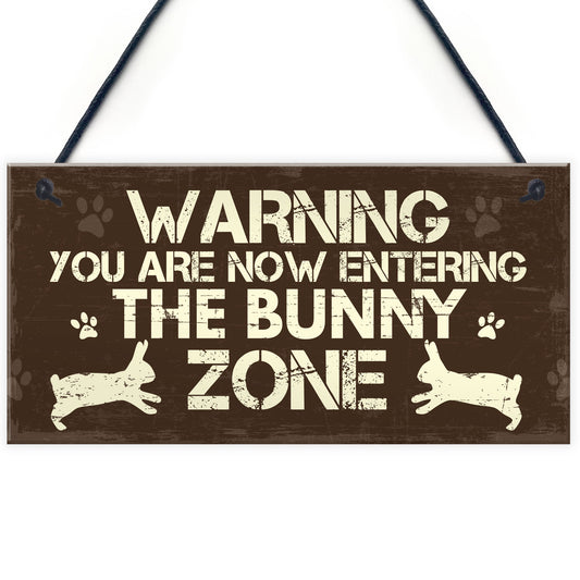 Bunny Zone Rabbit Lover Gift Ideas Door Hutch Funny Pet Sign