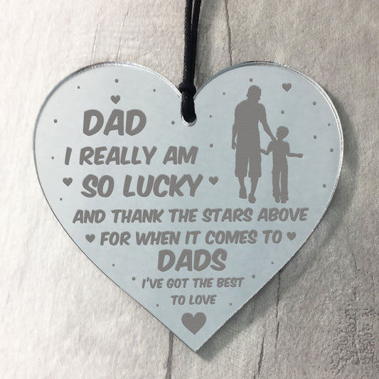 Thank You Gift For Dad Birthday Christmas Engraved Heart Gift