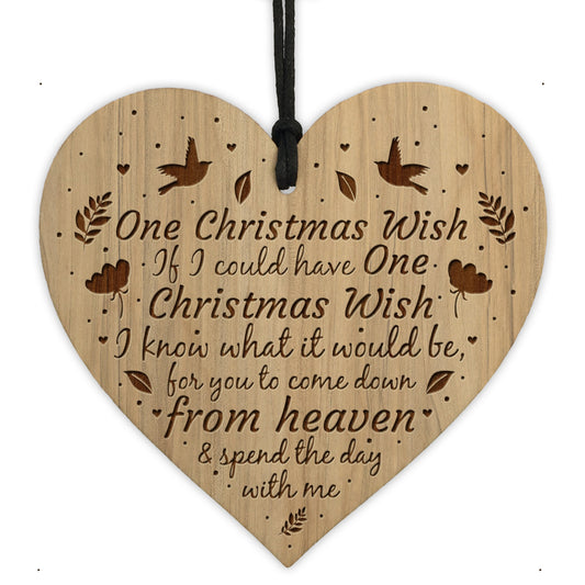Beautiful Memorial Bauble Engraved Heart CHRISTMAS WISH