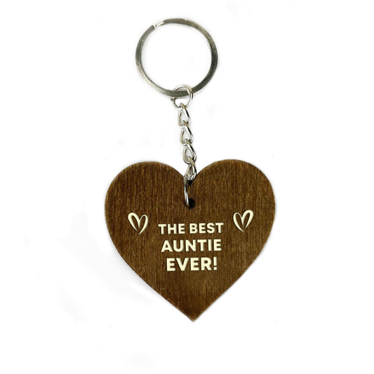 Auntie Gifts Wood Keyring Handmade Birthday Gift For Auntie