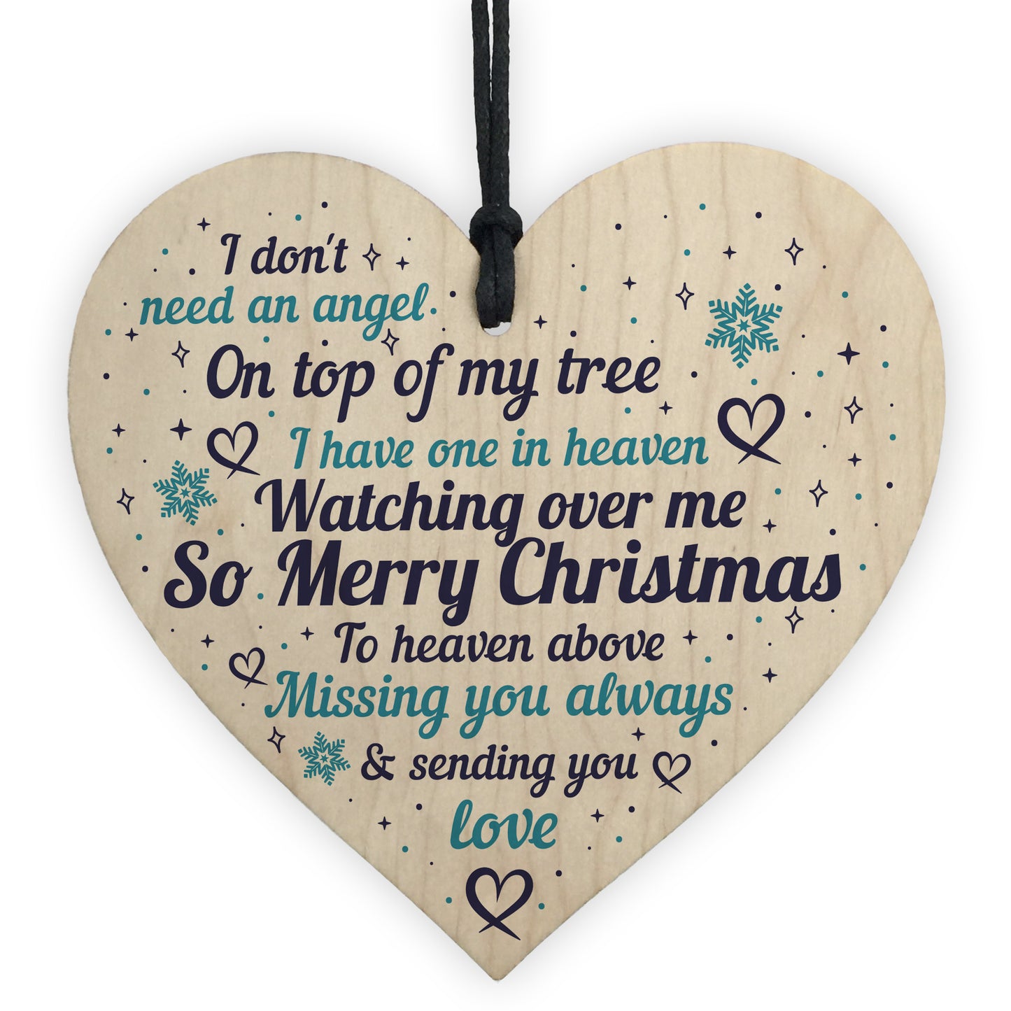 Memorial Christmas Decorations Xmas Tree Baubles Wood Heart