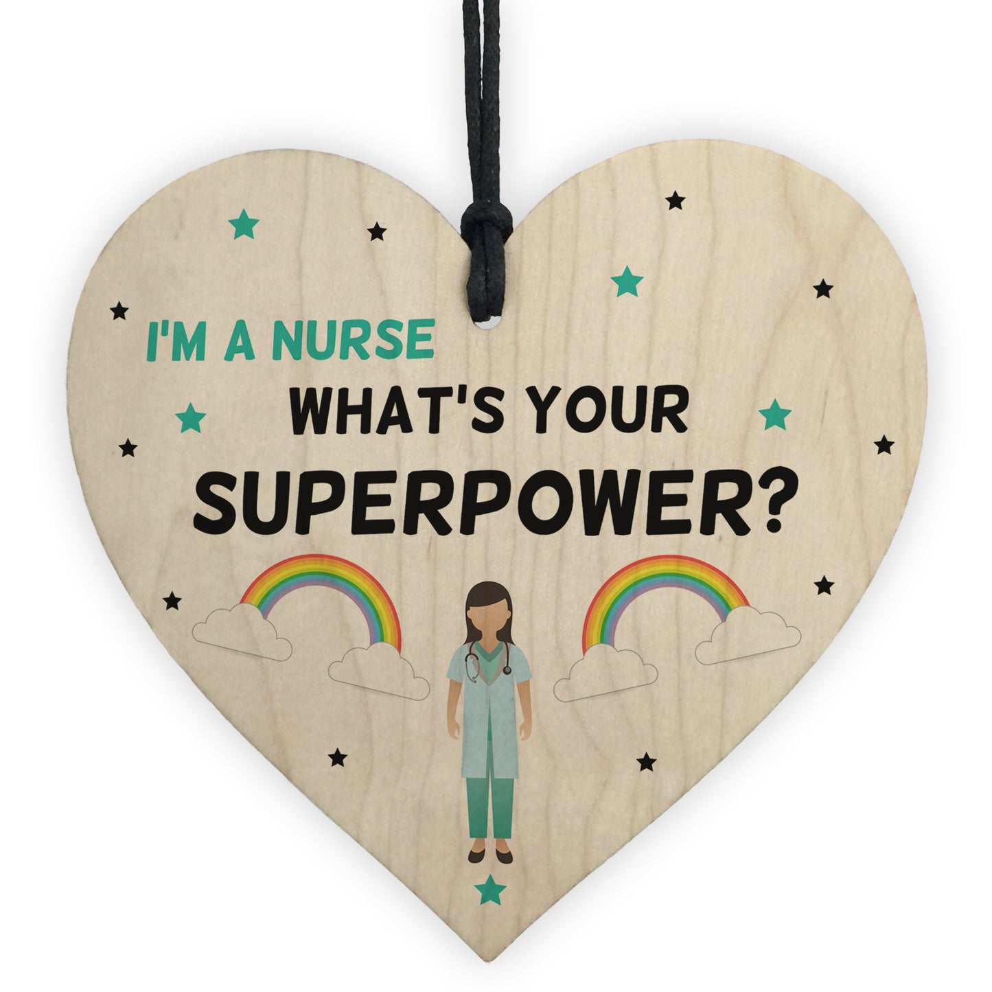 NHS Nurse Thank You Gift Wooden Heart Hospital Present