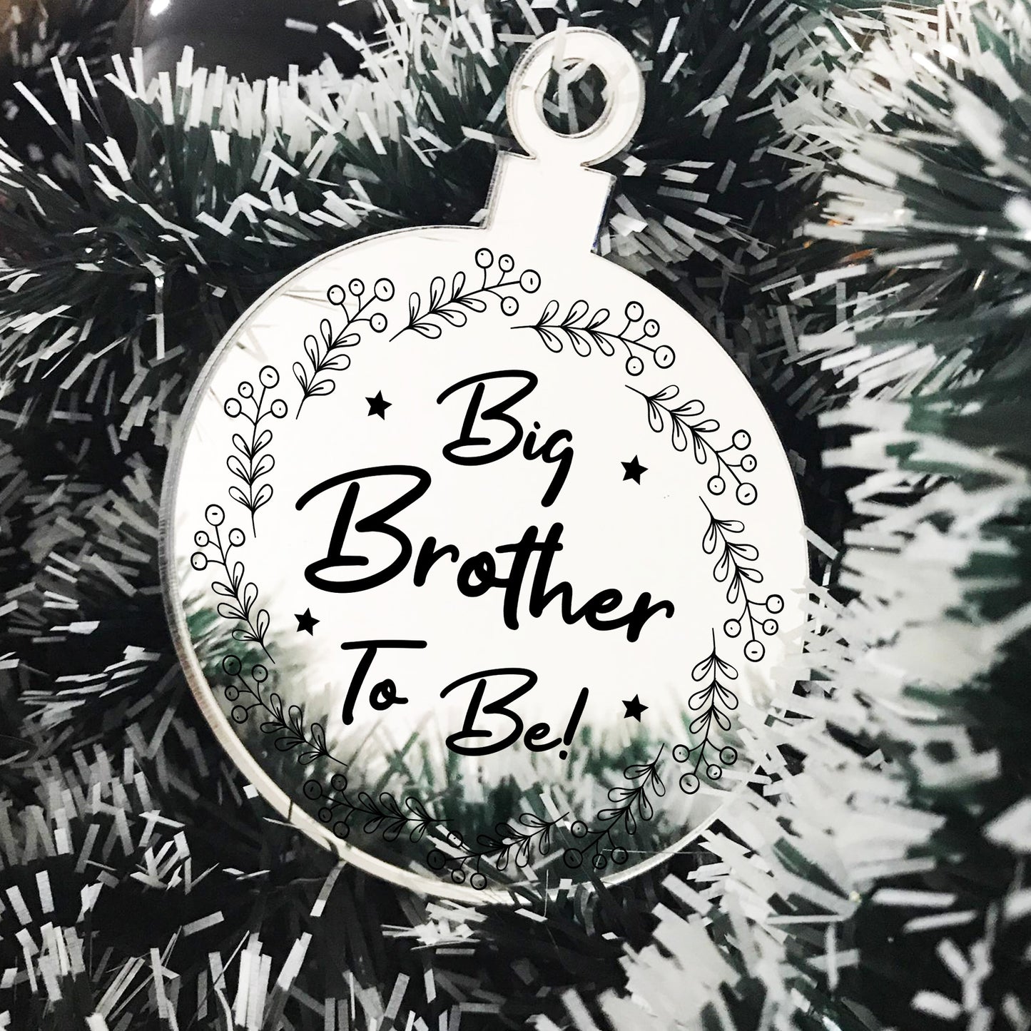 Big Brother To Be Hanging Christmas Tree Bauble Gift New Baby