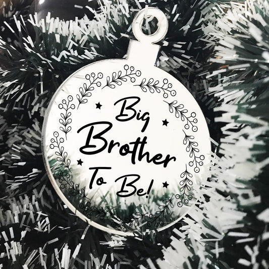 Big Brother To Be Hanging Christmas Tree Bauble Gift New Baby