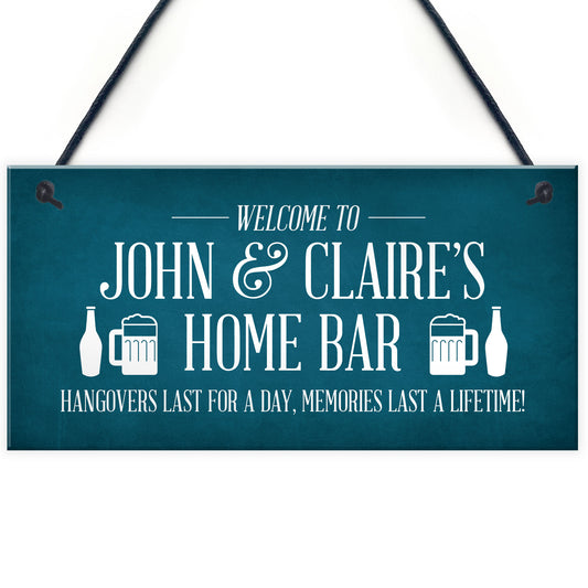 Funny Home Bar Sign Personalised Garden Shed Sign Alcohol Beer