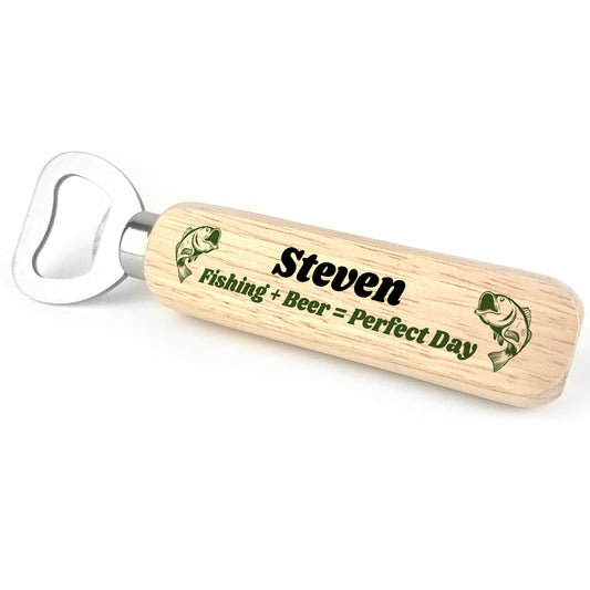 Funny Fishing Gift Personalised Bottle Opener Dad Uncle Birthday