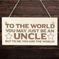 Novelty Uncle Gifts For Birthday Christmas Wood Plaque Engraved