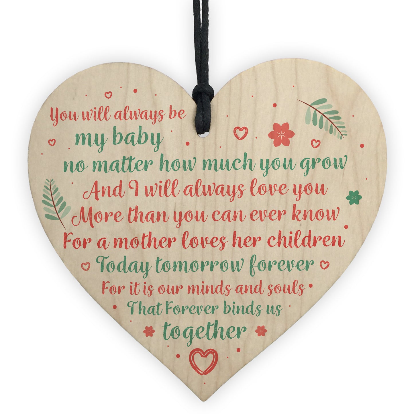 Handmade Wooden Heart Birthday Gift For Daughter Son From Mother