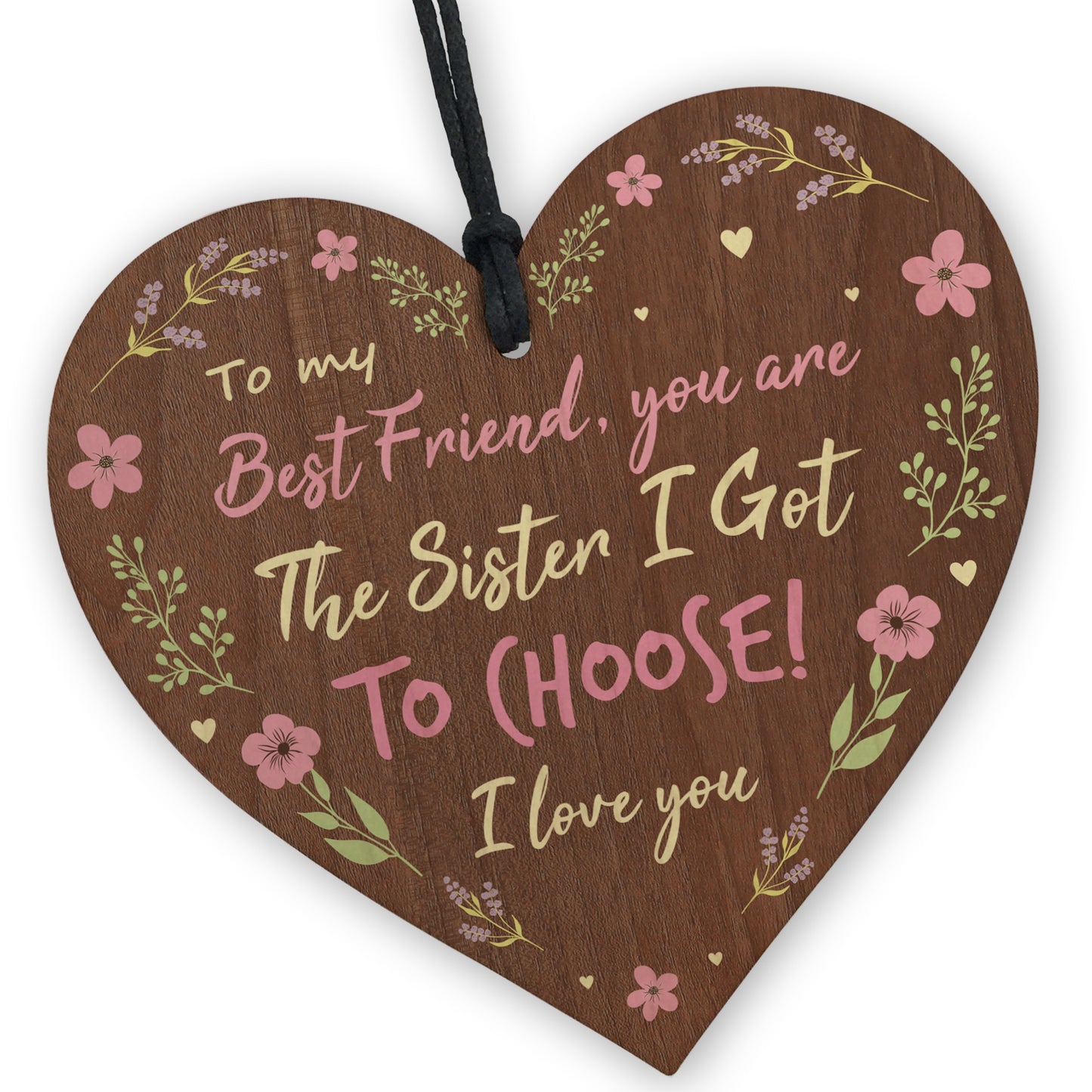 Best FRIEND Sister Gifts Wooden Hanging Heart Birthday Gift