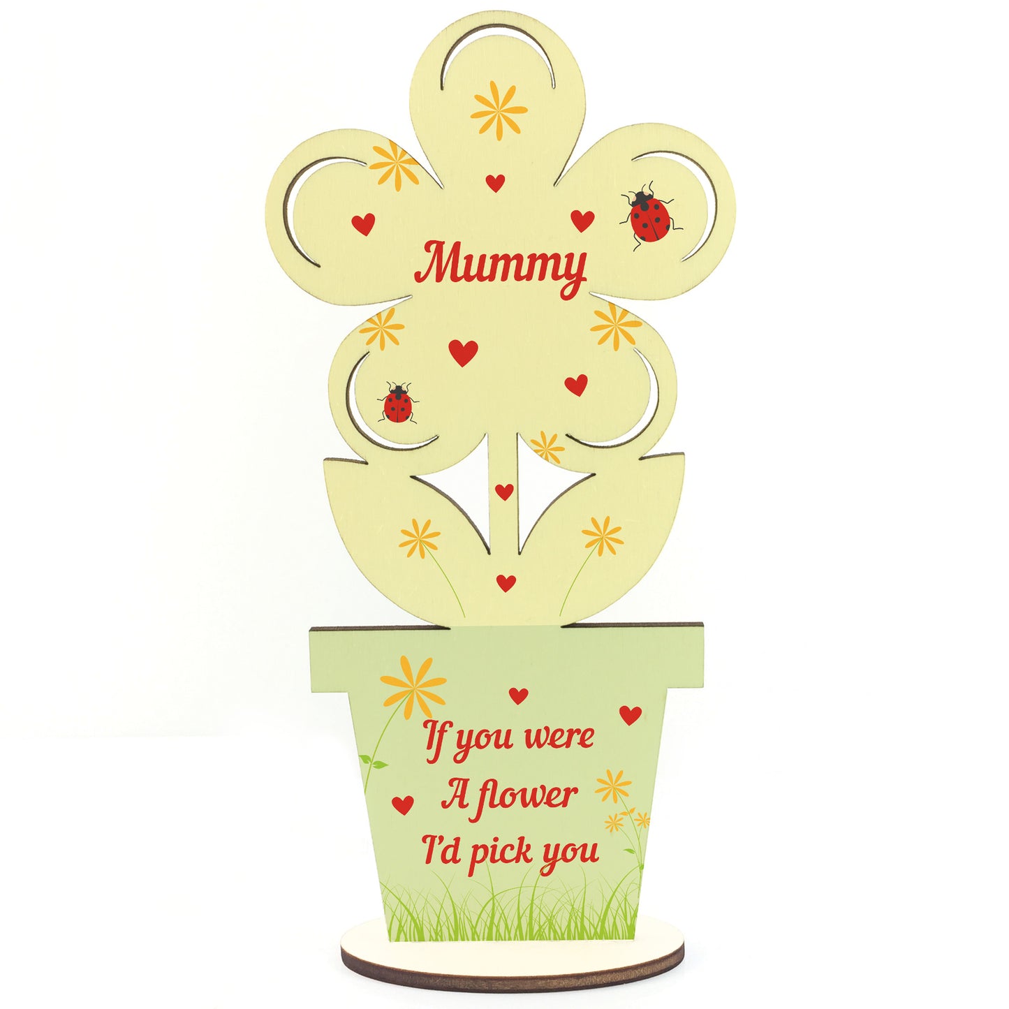 Cute Mothers Day Gift Mummy Plaque Wooden Flower Gift For Mummy