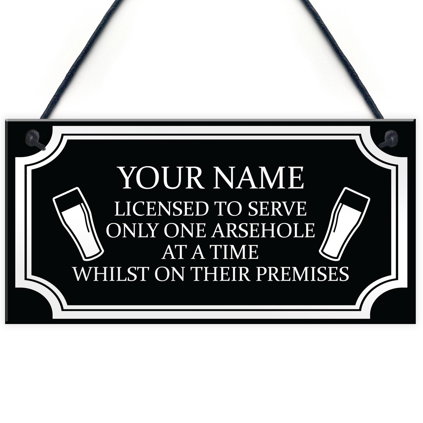 Funny RUDE Home Bar Sign Personalised Bar Man Cave Pub Alcohol