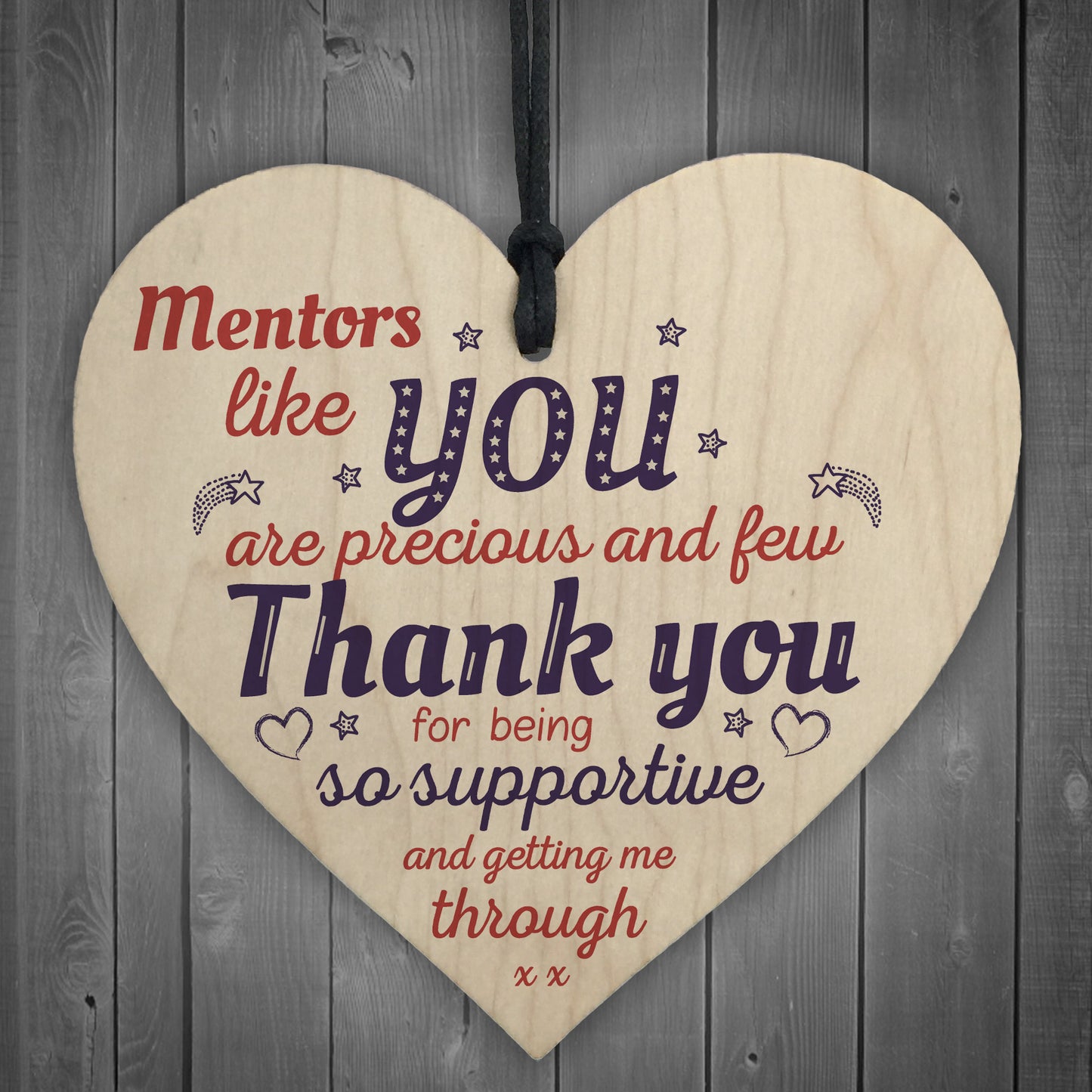 Mentors Like You Novelty Wood Hanging Heart Leaving Gift Plaque