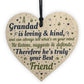 Grandad Christmas Birthday Gift Wooden Heart Sign Gift Keepsake