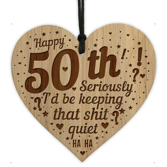 Funny 50th Birthday Card Engraved Heart 50th Birthday Gifts
