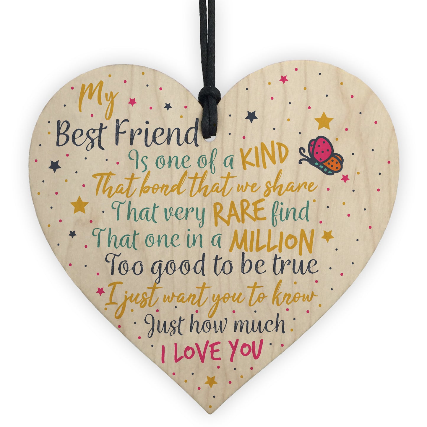Friendship Gift Best Special Friend Wood Heart Sign Birthday