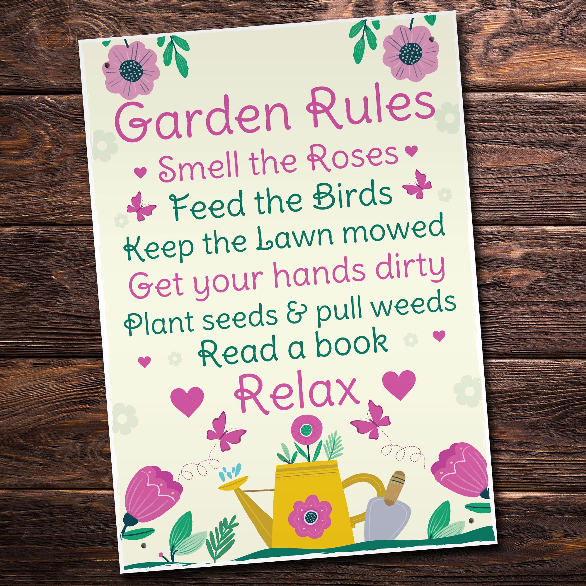 Plantsrules Sign GARDEN RULES Sign Summer House Sign Garden Shed Plaques – Red Ocean Gifts