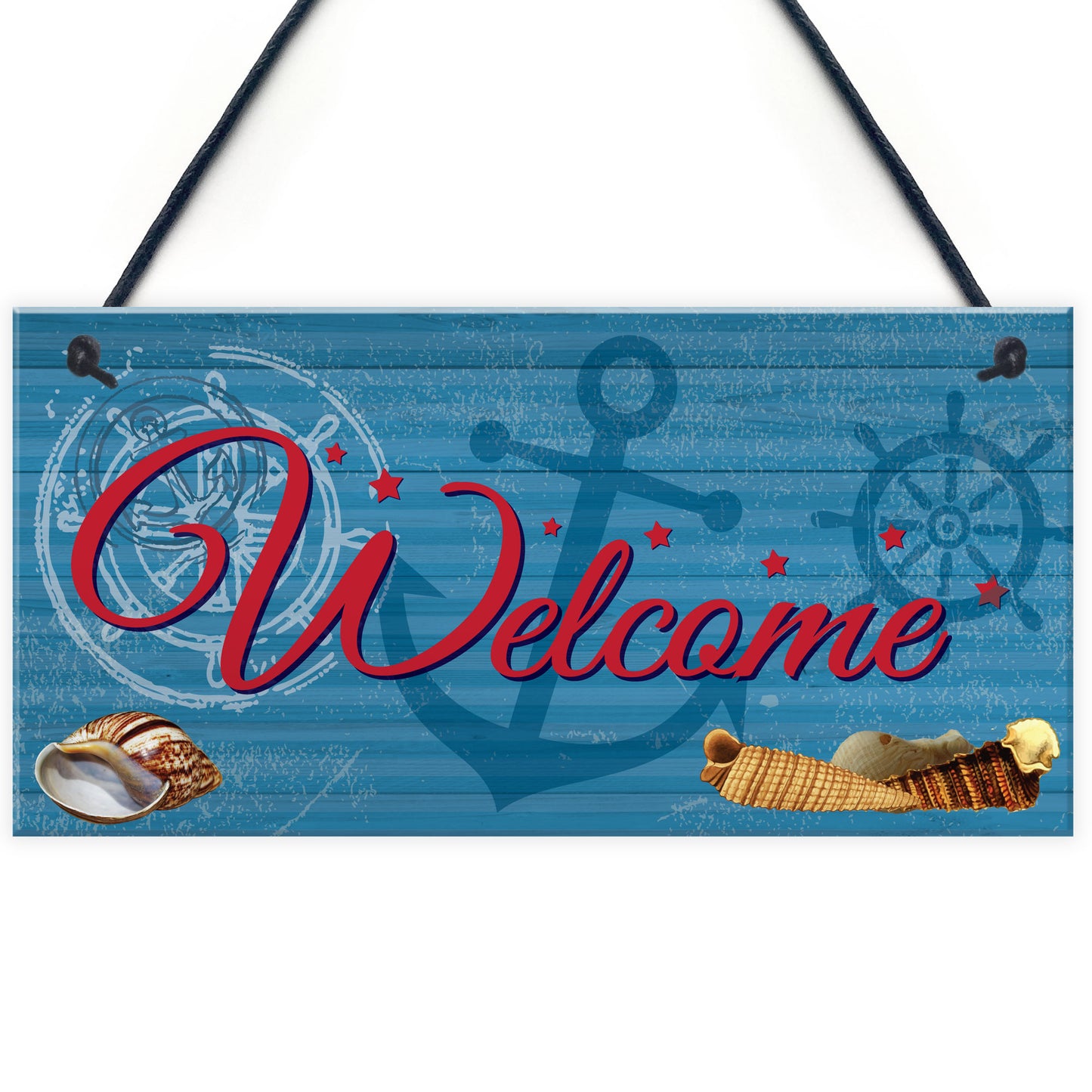 Welcome Nautical Seaside Marine Themed Home Gift Hanging Plaque