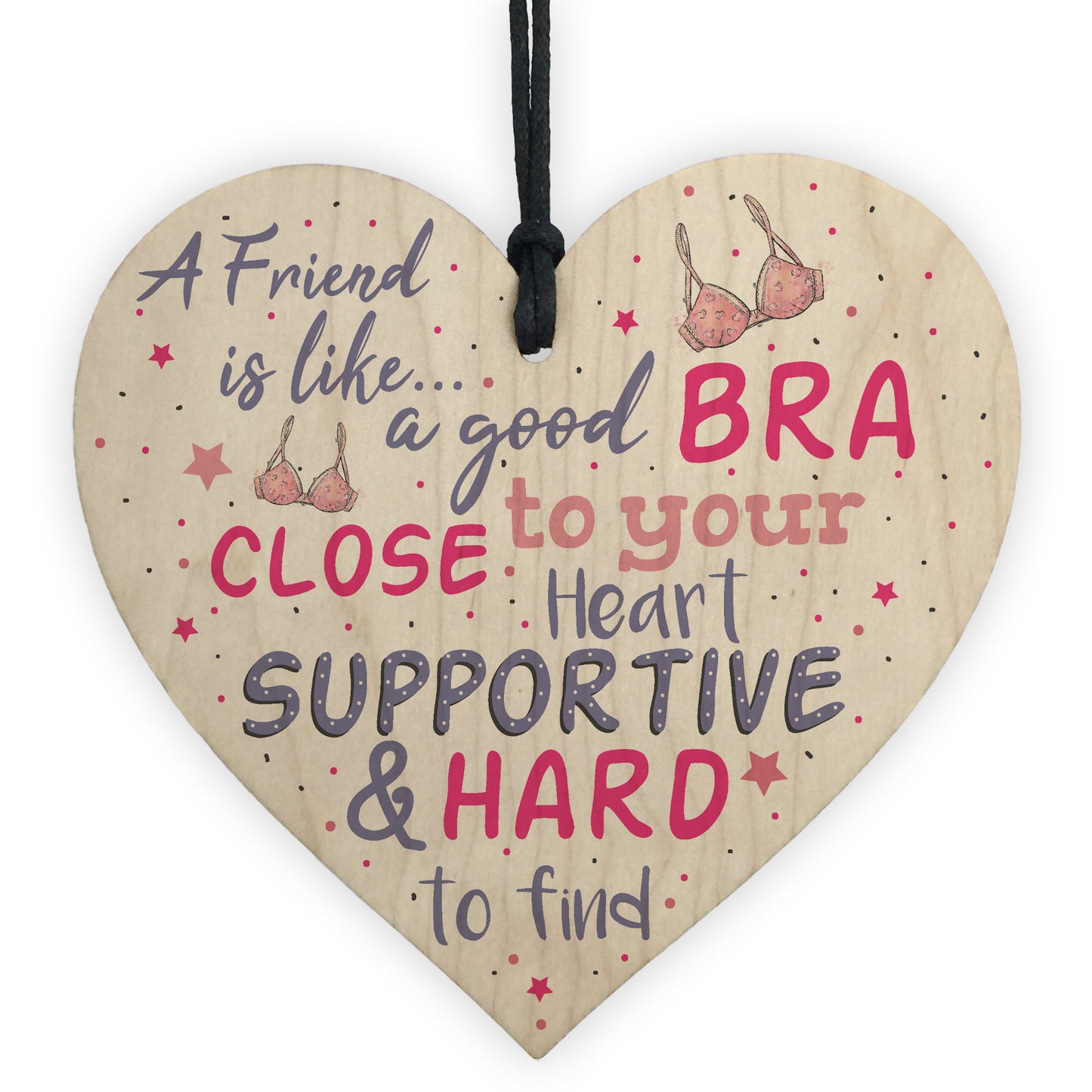 Handmade Friendship Best Friend Gift Wood Heart Thank You Plaque