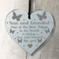 Gift For Nan And Grandad Birthday Christmas Engraved Heart