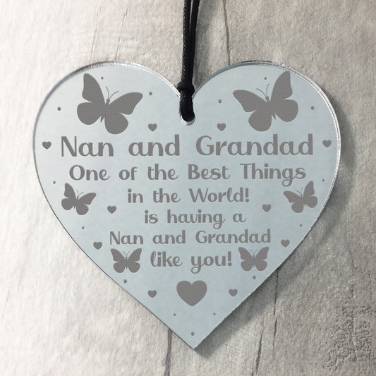 Gift For Nan And Grandad Birthday Christmas Engraved Heart