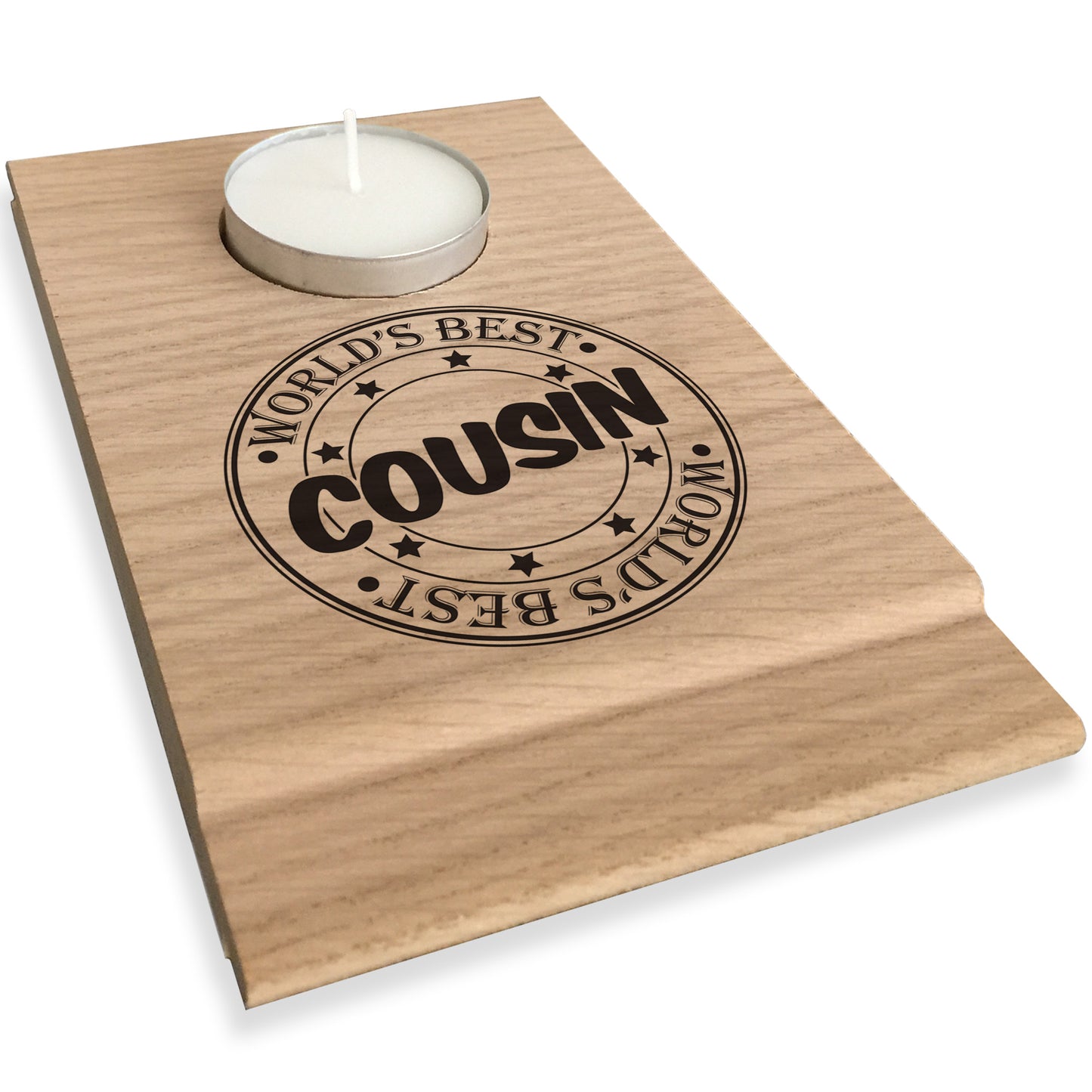Worlds Best Cousin Candle Gift Set Tea Light Holder