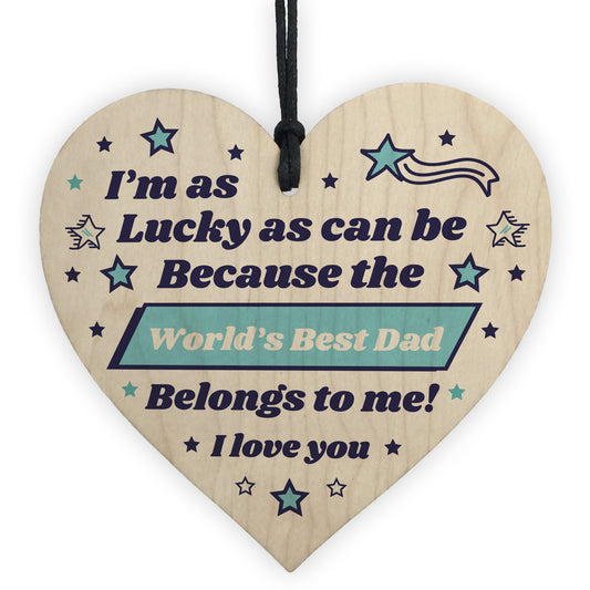 Worlds Best Dad Gift For Birthday Fathers Day Wooden Heart