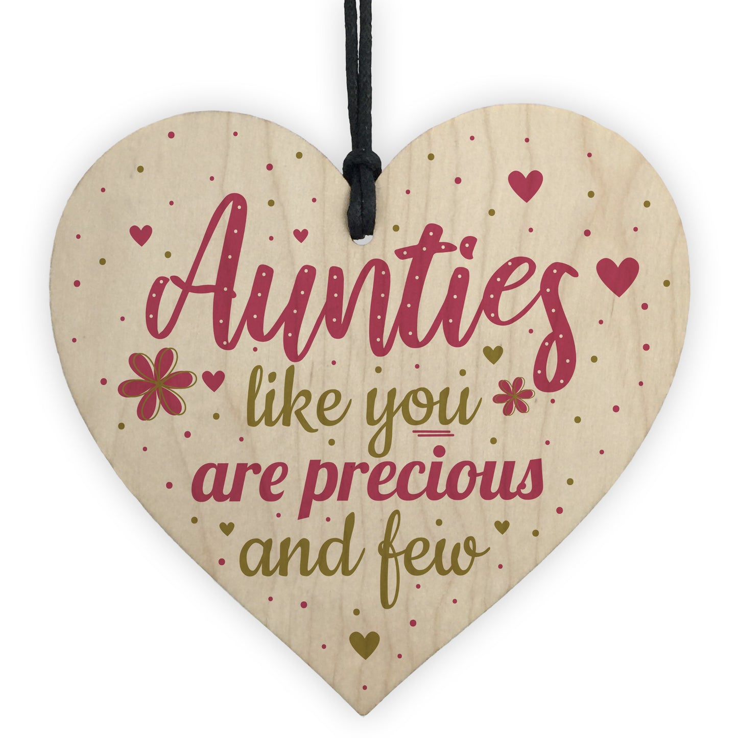 Handmade Auntie Gift Wooden Heart Plaque Birthday Thank You Gift