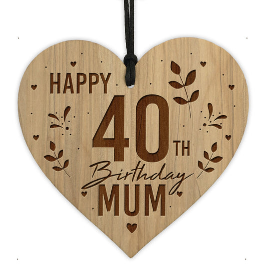 Mum Birthday Gifts Engraved Heart 30th 40th 50th 60th Birthday
