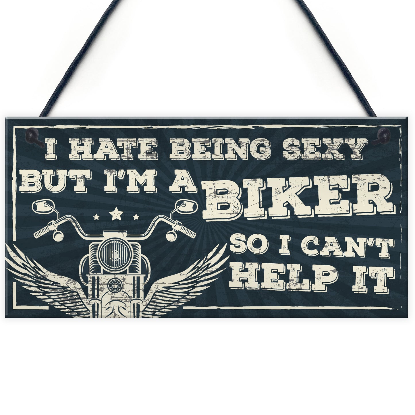 Motorbike Biker Hanging Plaque Man Cave Sign Gift For Men Dad