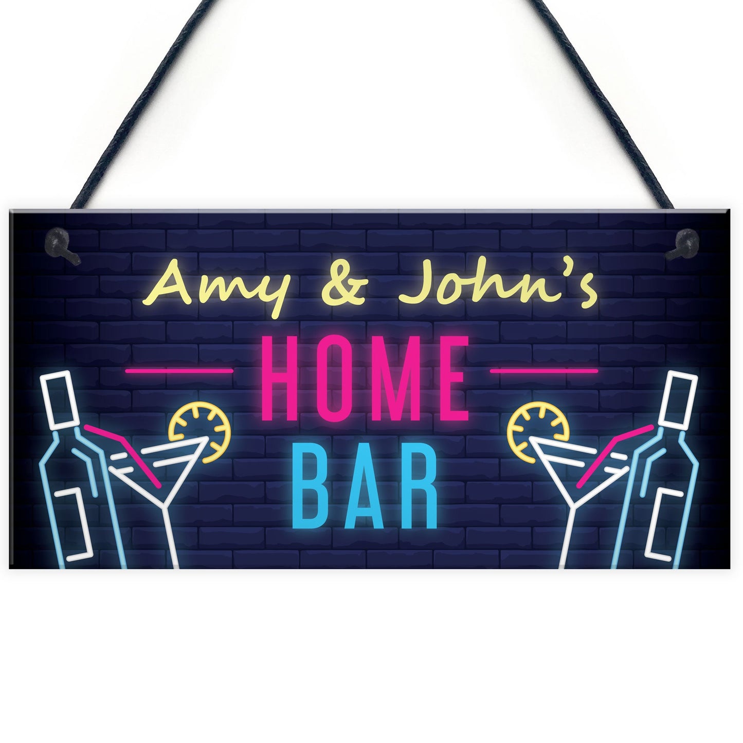 PERSONALISED Home Bar Plaque Hanging Man Cave Garden Bar