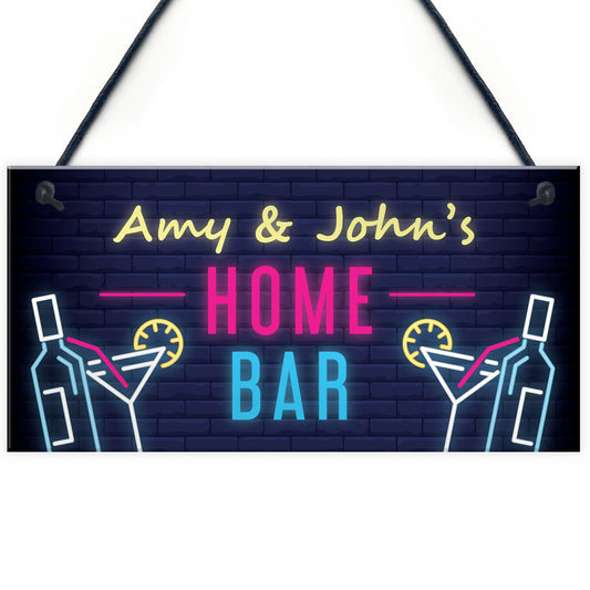 PERSONALISED Home Bar Plaque Hanging Man Cave Garden Bar