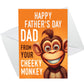 Funny Fathers Day Cheeky Monkey Card From Daughter Son Novelty