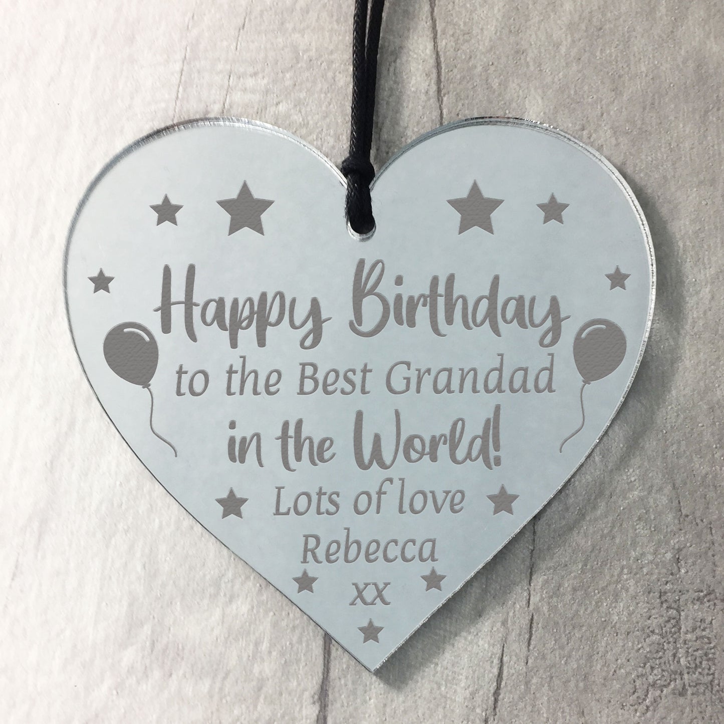 Novelty Grandad Birthday Gifts Engraved Heart Personalised Gift