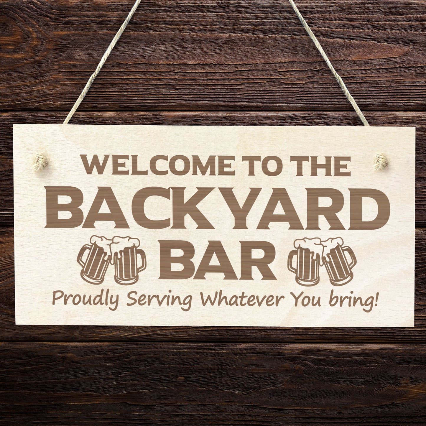 Backyard Bar Sign Wooden Engraved Sign Home Bar Sign Man Cave