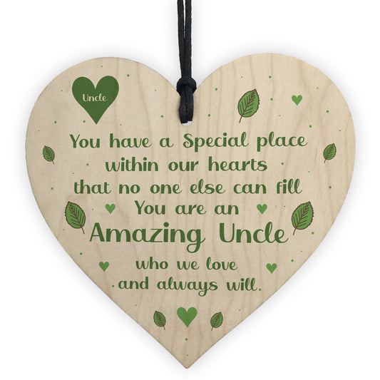 Amazing Uncle Gifts For Birthday Wooden Heart Sign Thank You