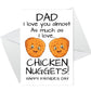 Funny Joke Father's Day Card Chicken Nugget Theme Fathers Day
