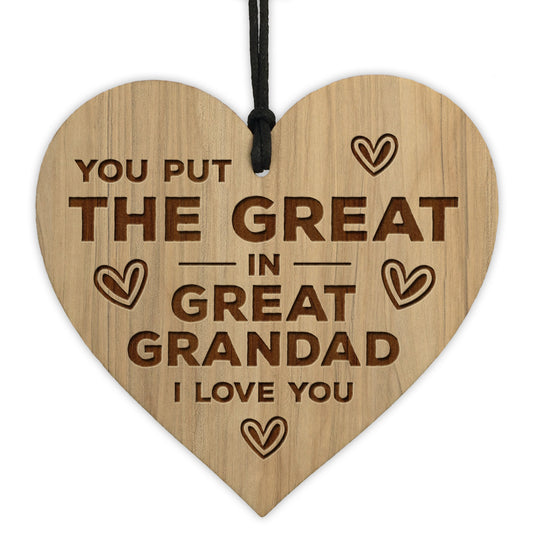 Great Grandad Gifts Engraved Heart Birthday Gift For Grandad