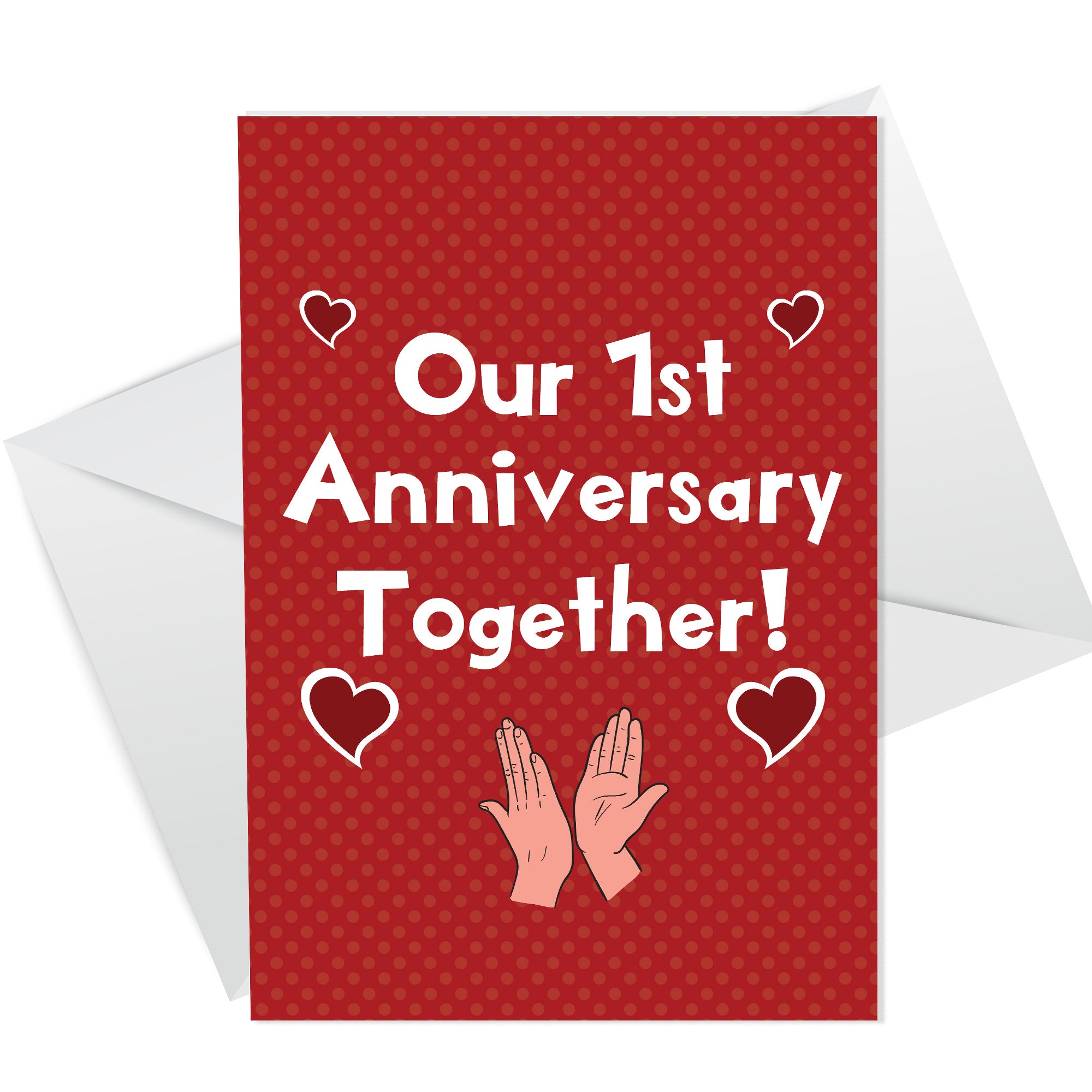 Our First 1st Anniversary Card For Him Her Boyfriend Girlfriend – Red ...