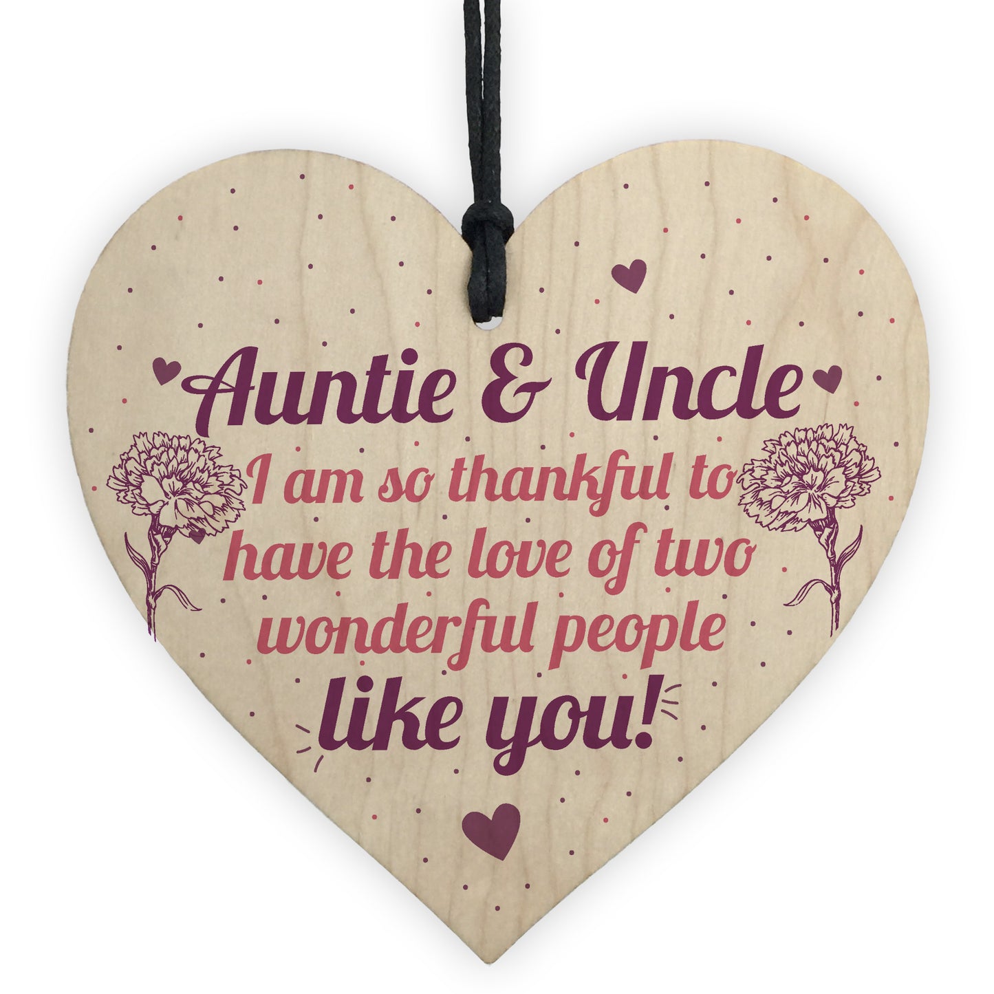 Auntie Gifts For Uncle Thank You Wooden Heart Plaque Chic Sign