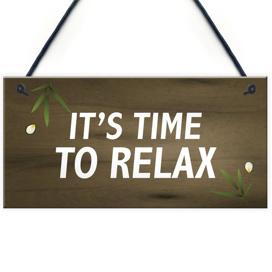 Garden Sign For Outdoor Time To Relax Novelty Hot Tub Sign Funny