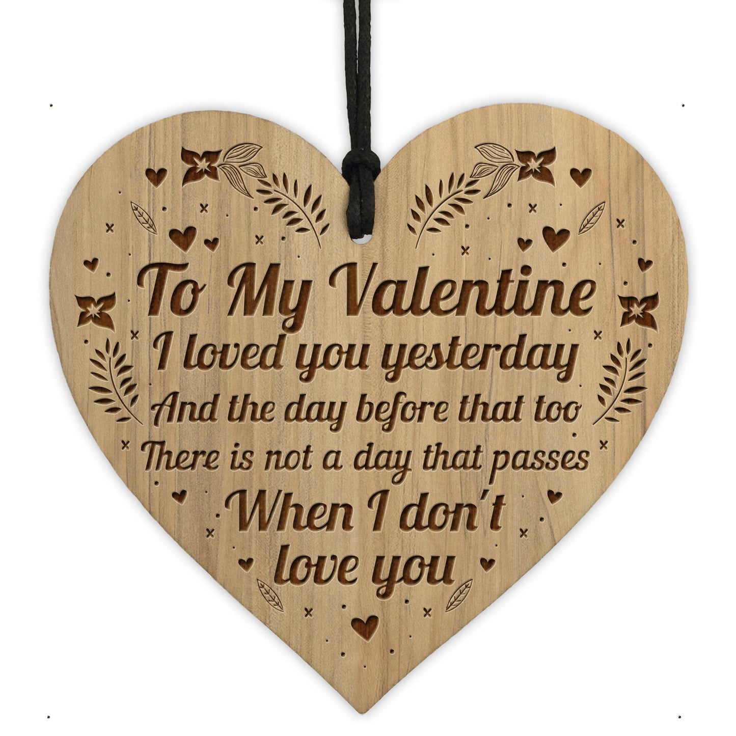 My Valentine Engraved Heart Valentines Gift For Him Her Card