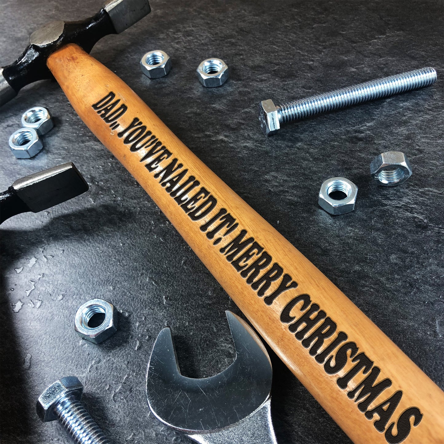 Dad Christmas Gift NAILED IT Engraved Hammer Funny Dad Gift