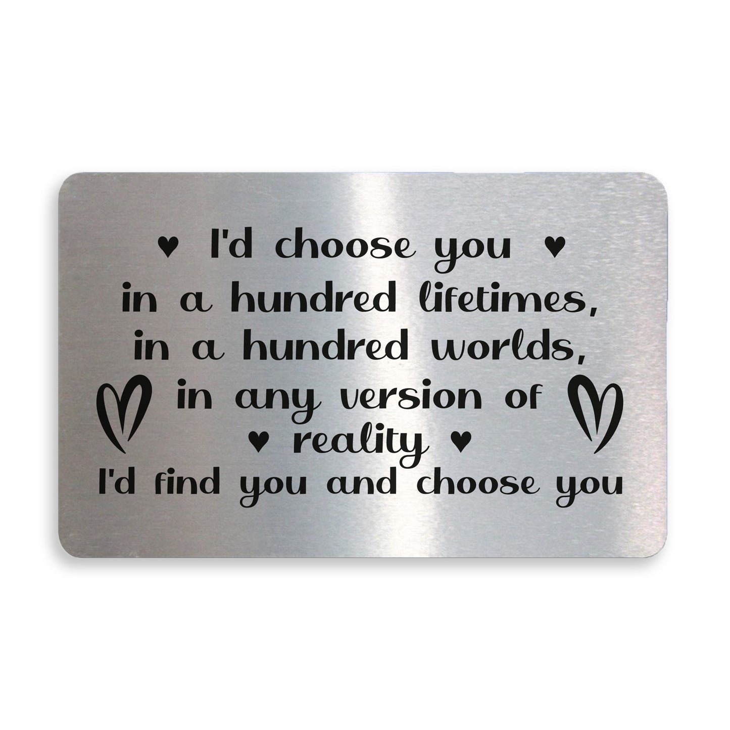 Special Anniversary Valentines Day Gift For Him Her Metal Card