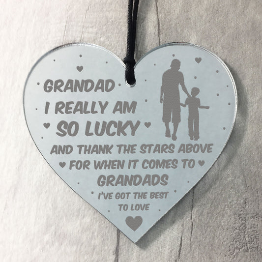 Novelty Thank You Gift For Grandad Engraved Heart Birthday Xmas
