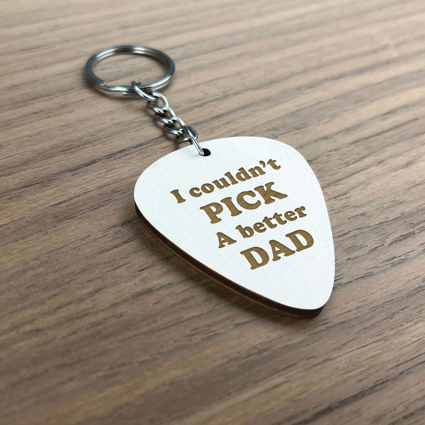 Dad Engraved Guitar Pick Keyring Fathers Day Birthday Dad Gifts