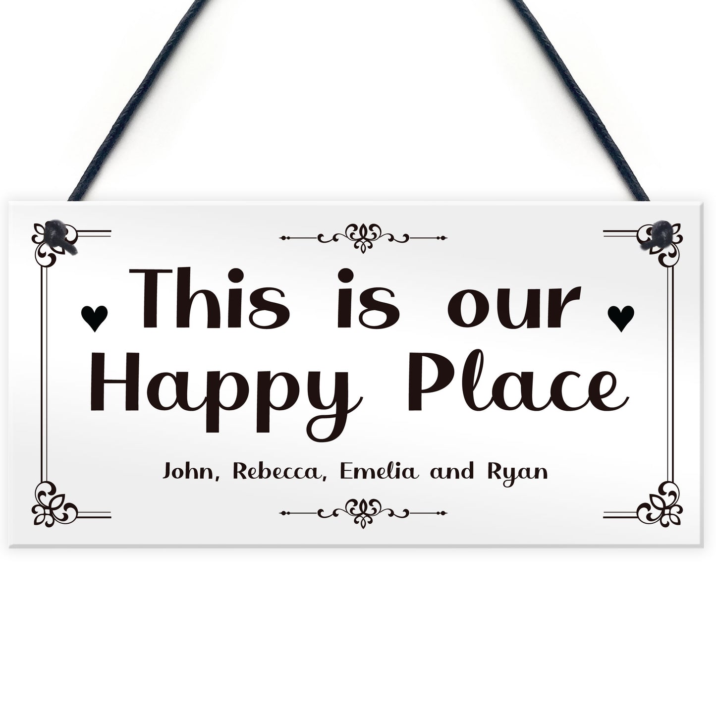 Our Happy Place Personalised Home Gift For Family New Home Gift