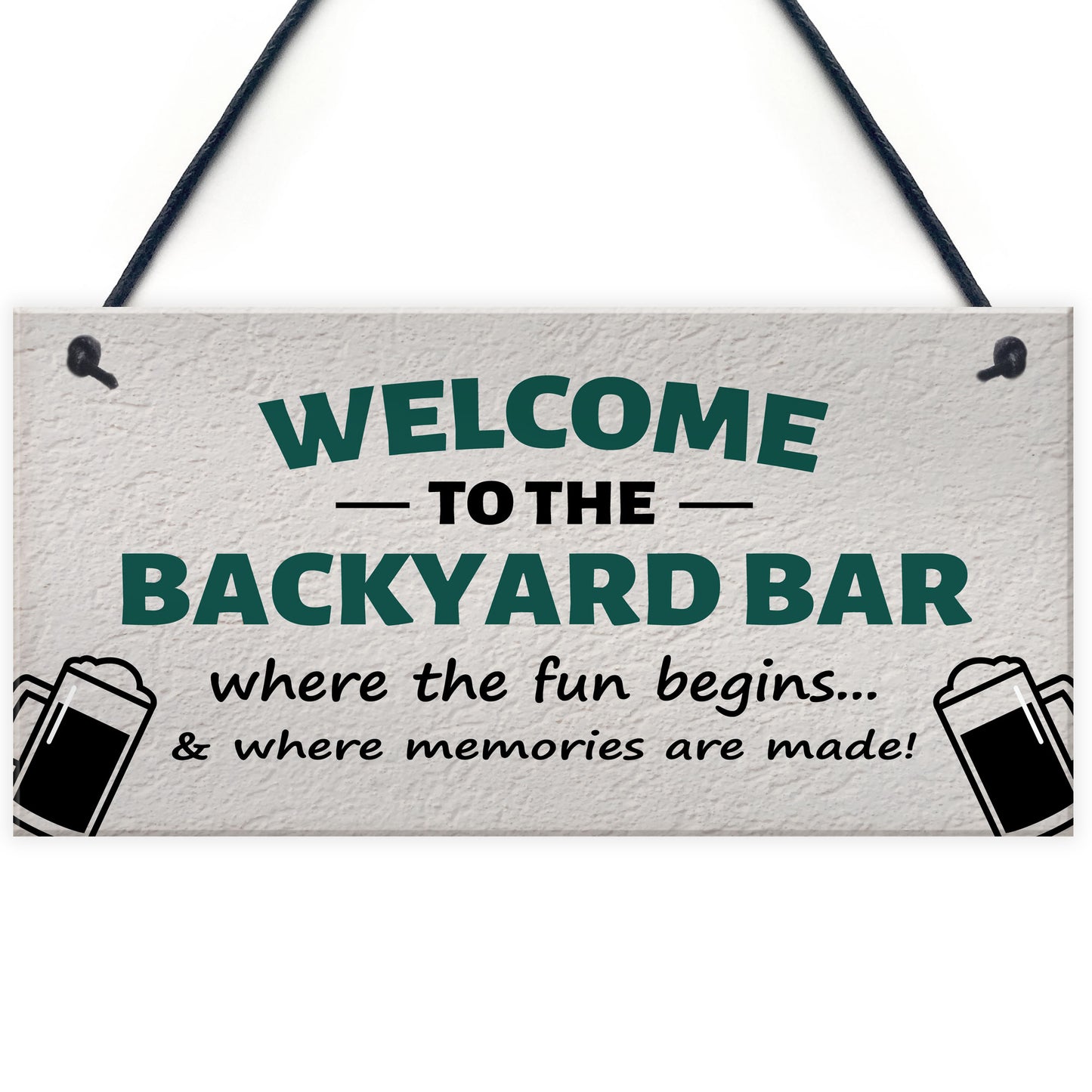 Welcome To The Backyard Bar Sign Hanging Wall Sign Bar Signs
