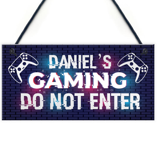 Gaming Sign PERSONALISED Gamer Sign For Boys Bedroom Games Room