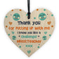 Funny Cheeky Teacher Gift Wooden Heart Leaving School Nursery